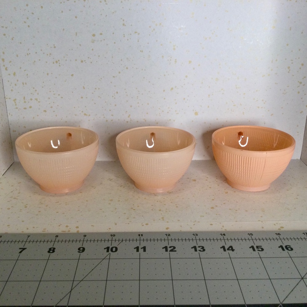 Dominion Glass - Pink Saguenay Pattern, Trio of Cups - Picture 5 of 9